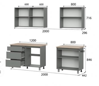 Кухонный гарнитур Денвер 2000 мм (СВ) в Ревде - revda.mebel-e96.ru