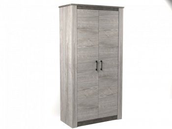 Шкаф 1100 мм 2-х дверный Денвер Риббек серый (СБК) в Ревде - revda.mebel-e96.ru | фото