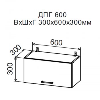 ДУСЯ Шкаф верхний ДПГ600 горизонтальный (600*300мм) в Ревде - revda.mebel-e96.ru | фото