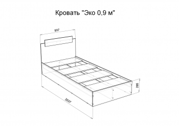 Кровать односпальная Эко 900 белый (Эра) в Ревде - revda.mebel-e96.ru