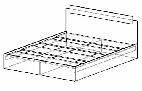 Кровать двуспальная Эко 1600 вотан/белый (Эра) в Ревде - revda.mebel-e96.ru