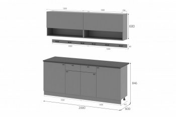 Кухонный гарнитур Энни 2000 мм (МИ) в Ревде - revda.mebel-e96.ru