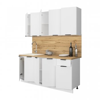 КУхонный гарнитур Эстетик 1800 мм белый (Сурская) в Ревде - revda.mebel-e96.ru