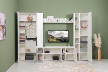 Стенка Эйр модульная, белый (Моби) в Ревде - revda.mebel-e96.ru