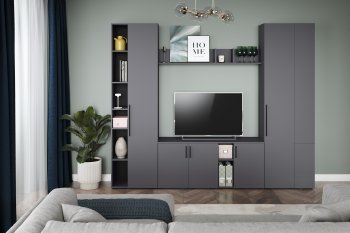 Шкаф-пенал 400 мм Эйр 16.324.01 графит (Моби) в Ревде - revda.mebel-e96.ru