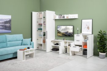 Стенка Эйр комп 1, белый (Моби) в Ревде - revda.mebel-e96.ru
