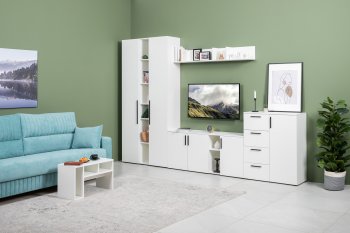 Стенка Эйр модульная, белый (Моби) в Ревде - revda.mebel-e96.ru