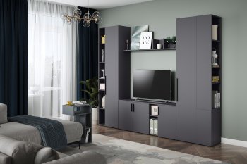 Стенка Эйр модульная, графит (Моби) в Ревде - revda.mebel-e96.ru