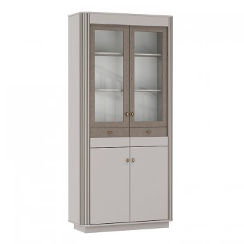 Шкаф витрина 34.05 Фантазия кашемир (Олмеко) в Ревде - revda.mebel-e96.ru
