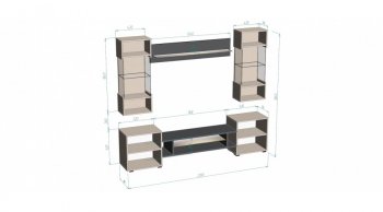 Стенка Фэнтези графит/кашемир (Лин) в Ревде - revda.mebel-e96.ru