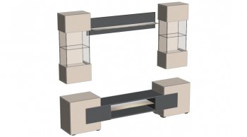 Стенка Фэнтези графит/кашемир (Лин) в Ревде - revda.mebel-e96.ru