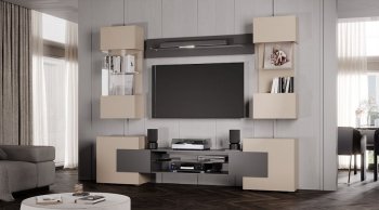 Стенка Фэнтези графит/кашемир (Лин) в Ревде - revda.mebel-e96.ru