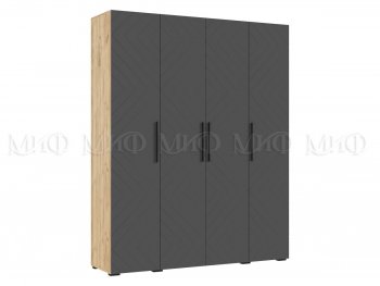 Спальный гарнитур Флэш крафт/графит, модульный (Миф) в Ревде - revda.mebel-e96.ru