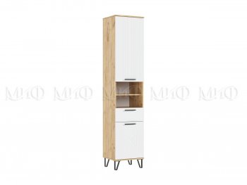 Пенал открытый 450 мм Флэш (прихожая) крафт/белый (Миф) в Ревде - revda.mebel-e96.ru