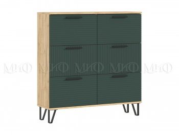 Обувница Флэш крафт/грин (Миф) в Ревде - revda.mebel-e96.ru