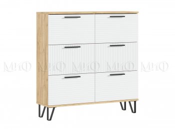 Обувница Флэш крафт/белый (Миф) в Ревде - revda.mebel-e96.ru