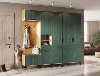 Прихожая Флэш модульная, крафт/грин(Миф) в Ревде - revda.mebel-e96.ru