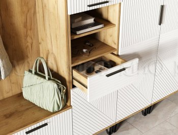 Прихожая Флэш модульная, крафт/белый (Миф) в Ревде - revda.mebel-e96.ru