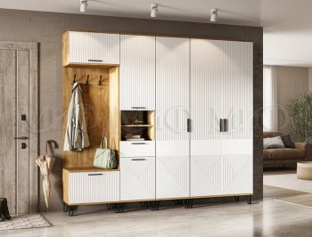 Прихожая Флэш модульная, крафт/белый (Миф) в Ревде - revda.mebel-e96.ru