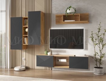 Стенка Флэш крафт/графит (Миф) в Ревде - revda.mebel-e96.ru