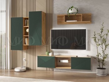 Стенка Флэш крафт/грин (Миф) в Ревде - revda.mebel-e96.ru
