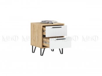 Тумба прикроватная Флэш крафт/белый, 2 шт (Миф) в Ревде - revda.mebel-e96.ru