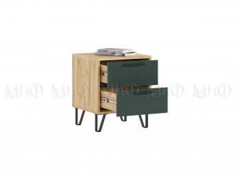 Тумба прикроватная Флэш крафт/грин, 2 шт (Миф) в Ревде - revda.mebel-e96.ru
