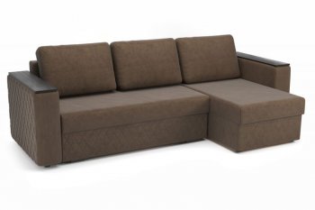 Диван угловой Форвард (велюр Ультра шоколад) (Софт) в Ревде - revda.mebel-e96.ru