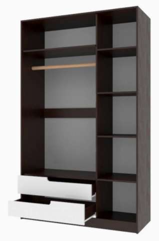 Шкаф 1200 мм 3-х створчатый Гавана белый (Текс) в Ревде - revda.mebel-e96.ru