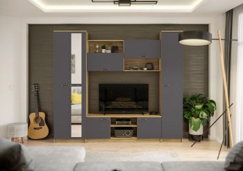 Стенка Герда крафт/графит (ИЦ) в Ревде - revda.mebel-e96.ru
