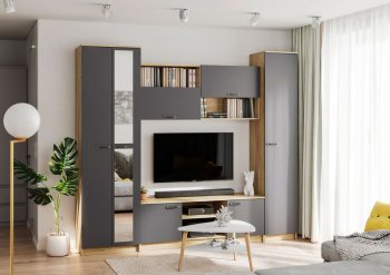 Стенка Герда крафт/графит (ИЦ) в Ревде - revda.mebel-e96.ru
