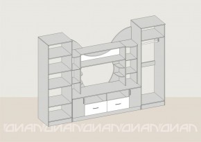 Гостиная Аллегро с 2 шкафами вариант-5 (венге/дуб белфорт) в Ревде - revda.mebel-e96.ru