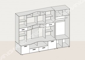 Гостиная Аллегро со шкафом вариант-4 (венге/дуб белфорт) в Ревде - revda.mebel-e96.ru