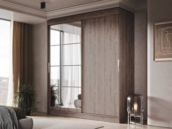 Шкаф-купе 2000 мм Гранд-1 ЛДСП/Зеркало, дуб горный (Эра) в Ревде - revda.mebel-e96.ru