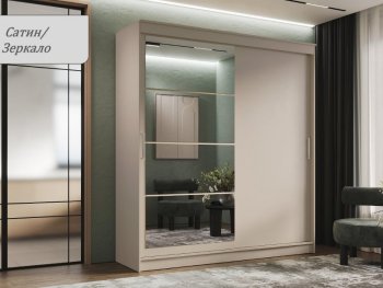 Шкаф-купе 2000 мм Гранд-1 ЛДСП/Зеркало, Сатин (Эра) в Ревде - revda.mebel-e96.ru