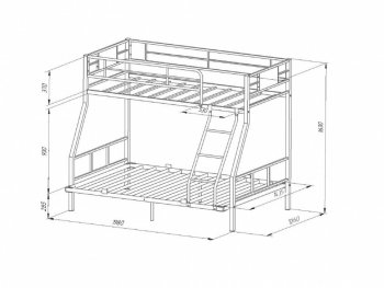 Кровать двухъярусная Гранада-1ЯЯ 140 в Ревде - revda.mebel-e96.ru