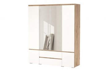 Шкаф 1800 мм 6С2Я с 2мя зерк. Гретта крафт золотой (Памир) в Ревде - revda.mebel-e96.ru