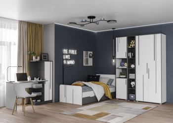 Шкаф 1 дв. Грей (УНИ) (МЛК) в Ревде - revda.mebel-e96.ru