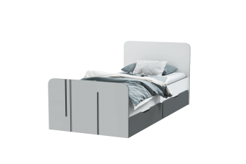 Кровать с ящиками Грей (МЛК) в Ревде - revda.mebel-e96.ru
