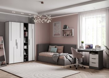 Набор детской мебели Грей модульный (МЛК) в Ревде - revda.mebel-e96.ru