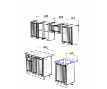 Кухонный гарнитур Хозяюшка 2100 Мускат (Эра) в Ревде - revda.mebel-e96.ru