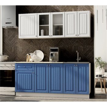Кухонный гарнитур Хозяюшка 1800 Акация/Деним (Эра) в Ревде - revda.mebel-e96.ru