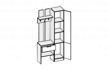 Прихожая Иннэс-3 бетон светлый/белый глянец (Диал) в Ревде - revda.mebel-e96.ru