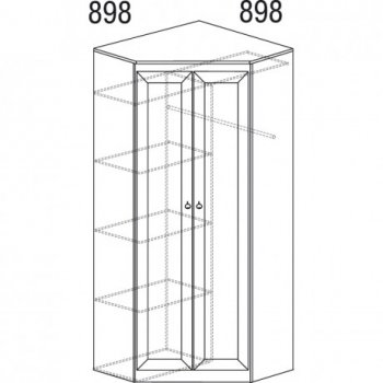 Шкаф угловой Инна 606 денвер темный (Яна) в Ревде - revda.mebel-e96.ru