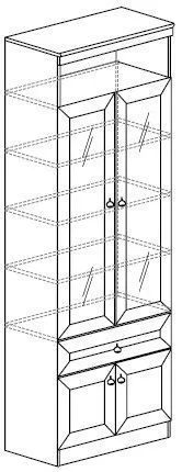 Шкаф для книг Инна 611 (Яна) в Ревде - revda.mebel-e96.ru