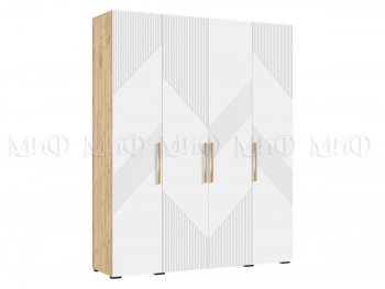 Шкаф 1800 мм Ирис с антресолью крафт/белый (Миф) в Ревде - revda.mebel-e96.ru