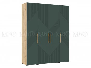 Шкаф 1800 мм Ирис с антресолью крафт/грин (Миф) в Ревде - revda.mebel-e96.ru