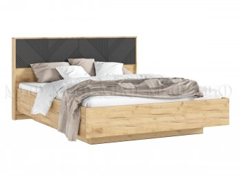 Кровать парящая Ирис крафт/графит с подсветкой (Миф) в Ревде - revda.mebel-e96.ru