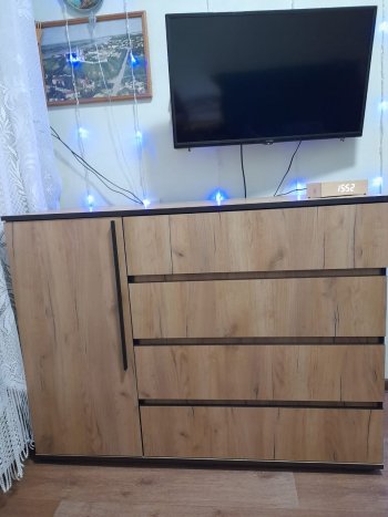 Комод 1 дверь 4 ящика (1200) Норд, дуб крафт (Миф) в Ревде - revda.mebel-e96.ru