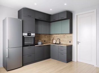 Кухонный гарнитур угловой Изумруд 2200*1700 мм (Санвут) в Ревде - revda.mebel-e96.ru